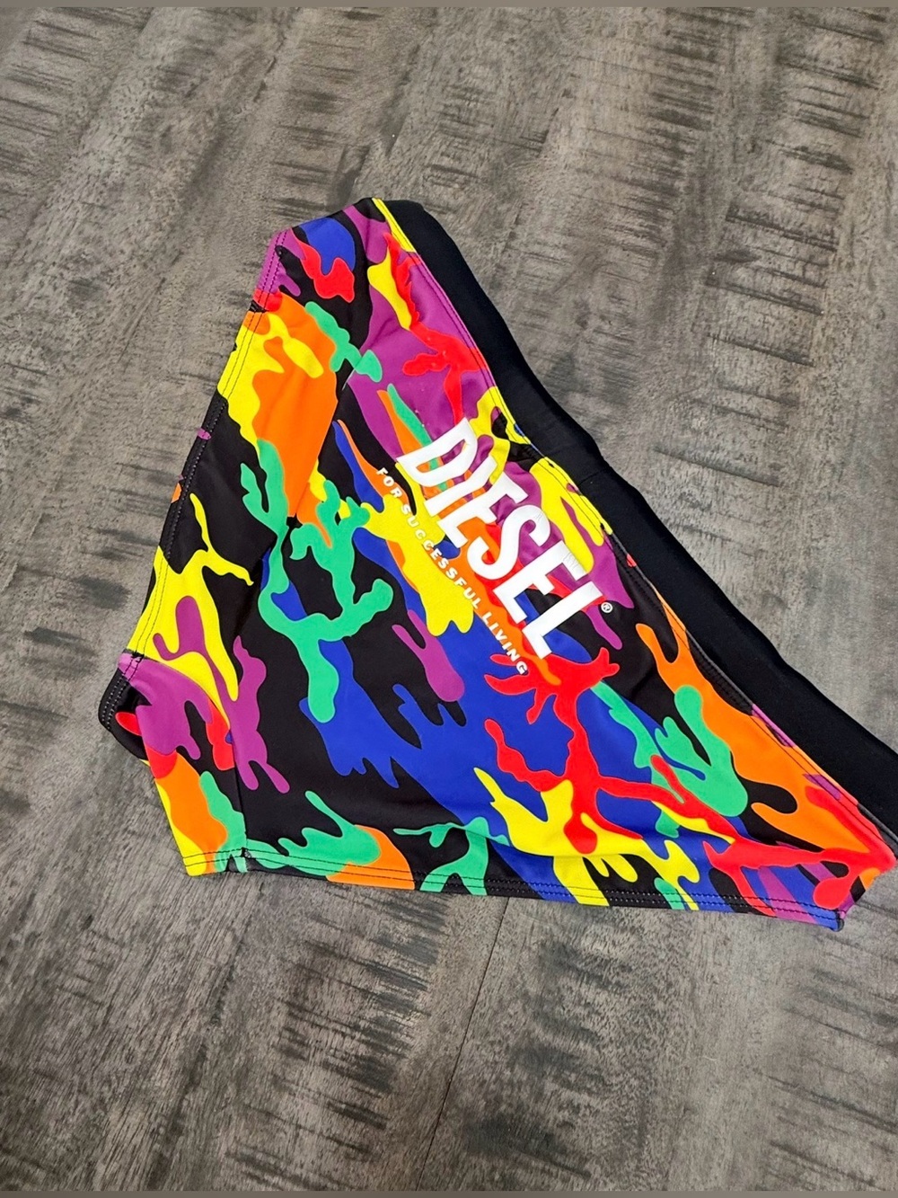 SAMPLE/Diesel Men’s Swim Briefs - Multicolor Neon Camo